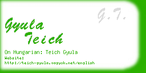 gyula teich business card